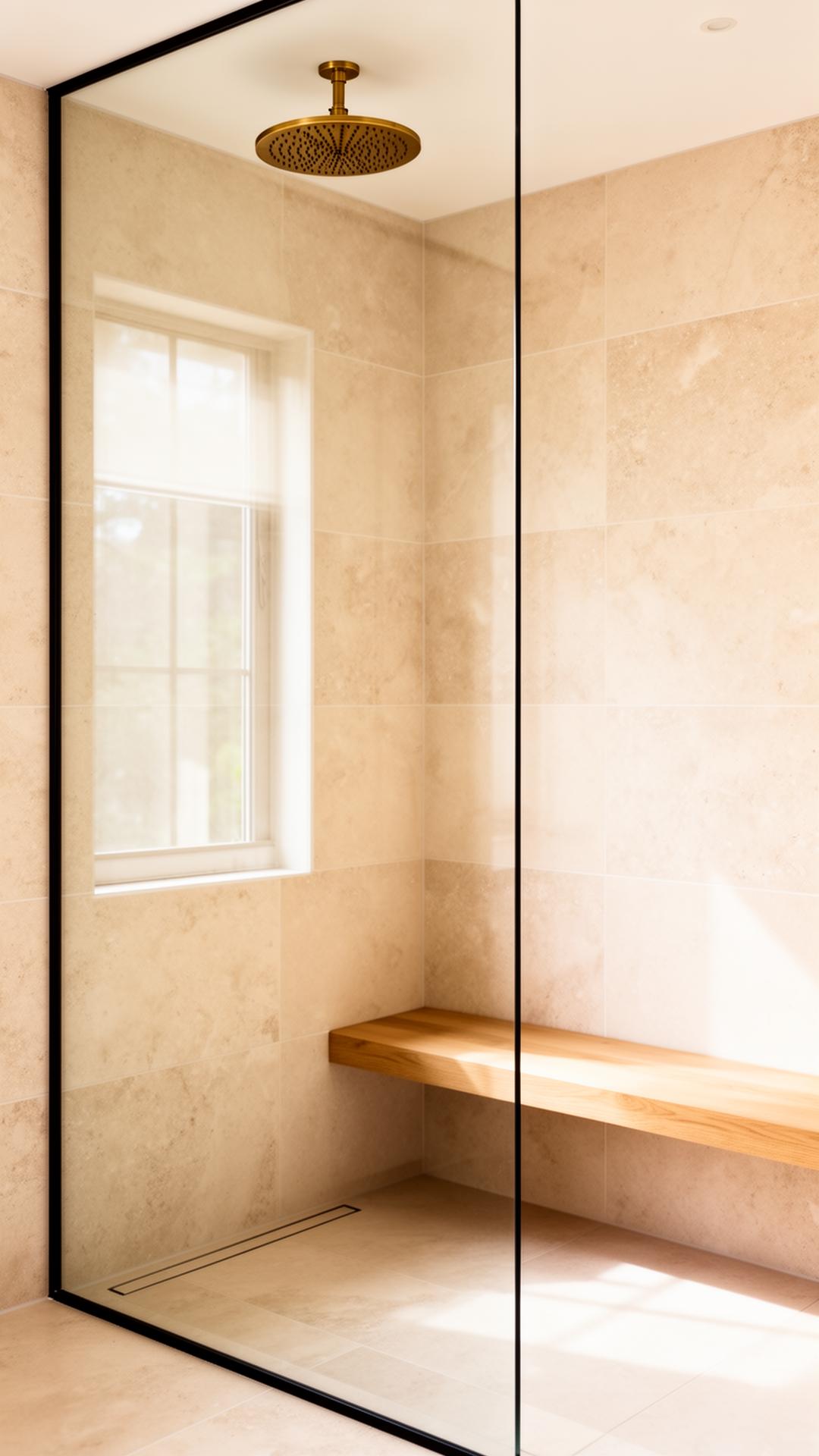 Douche XXL grès cérame — Libourne — réalisation salle de bain par Mon Projet Salle de Bain
